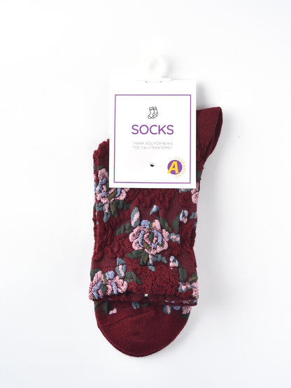 Rufia – Capsule Rose Motif Crew Socks