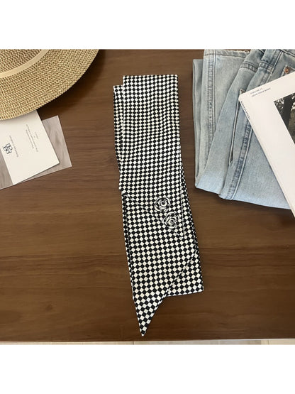 Scarvii Vintage Style Polka Dot Skinny Scarf