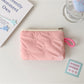 Cosbai - Quilted Heart Pattern Zip Pouch Bag