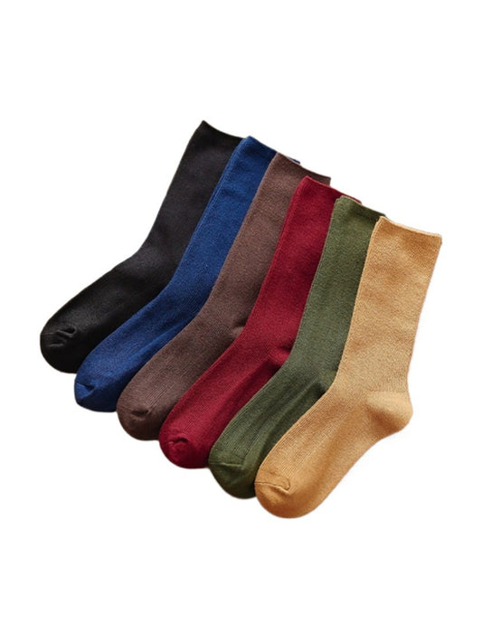 Rufia - Solid Color Mid-Calf Socks for Women
