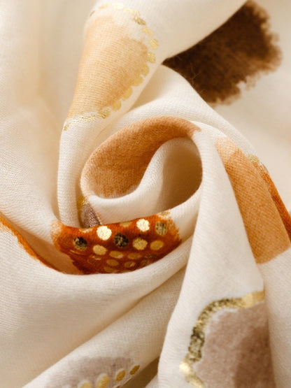 Scarvii - Light Airy Colorful Polka Dot Oversized Scarf