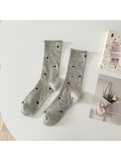 Rufia - Classic Dotted Mesh Knit Crew Socks