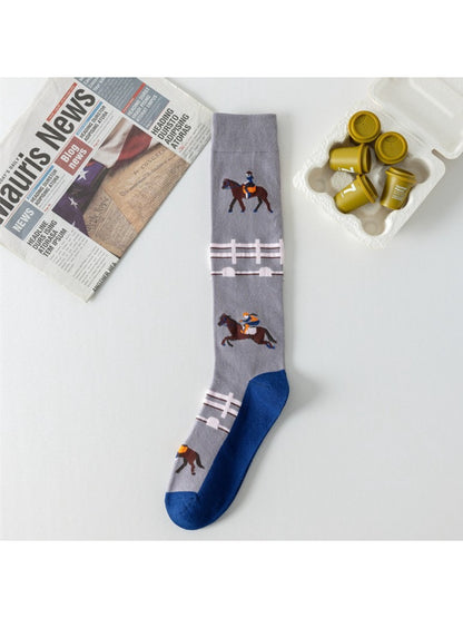 Rufia - Horseback Rider Pattern Calf-Length Socks