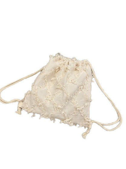 Cosbai - Fringe Detail Casual Canvas Backpack
