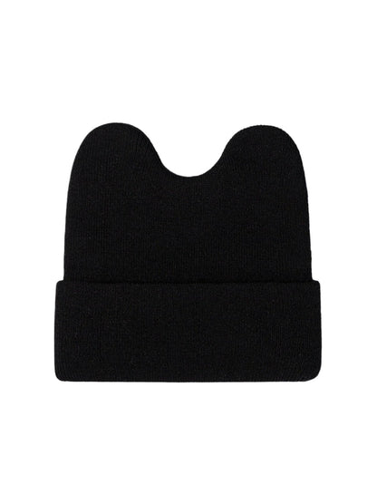 Haila - Rounded Ear Cuffed Knit Beanie