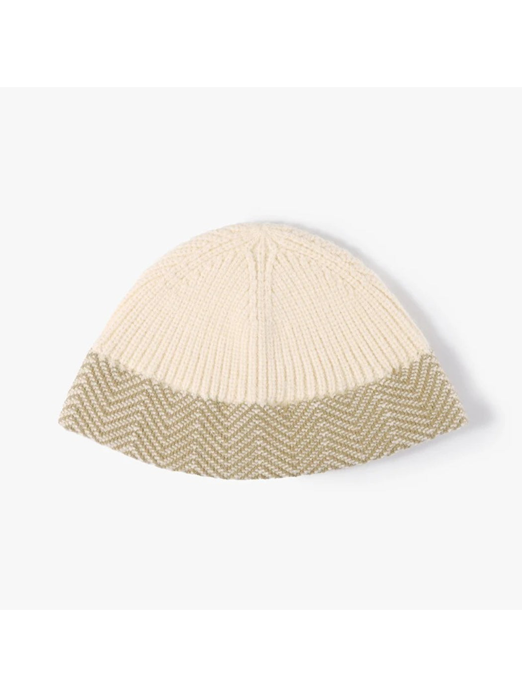 Haila - Herringbone Cuff Textured Knit Beanie