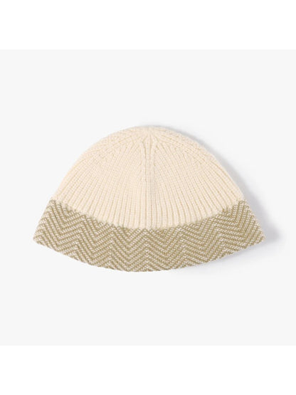 Haila - Herringbone Cuff Textured Knit Beanie