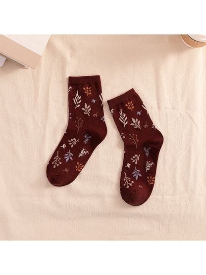 Rufia - Botanical Pattern Crew Socks