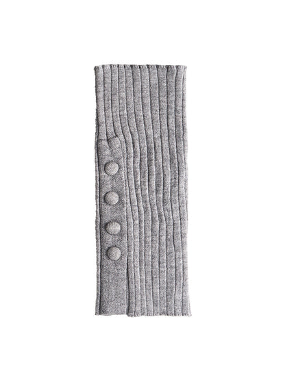 Cozyra - Ribbed Knit Button-Detail Leg Warmers