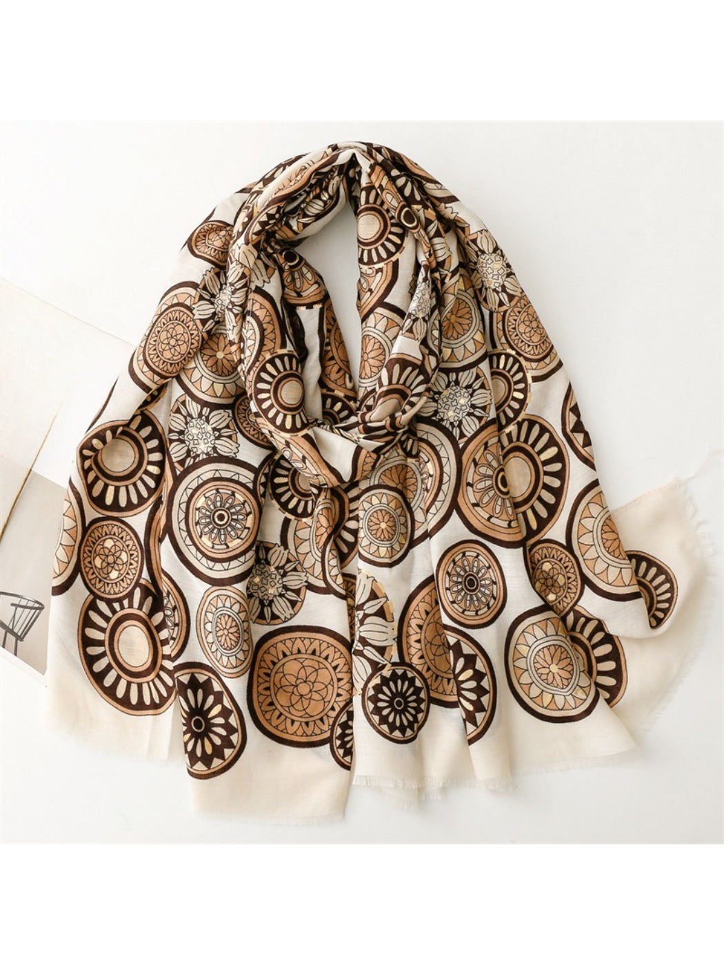 Scarvii - Soft Tone Medallion Pattern Everyday Scarf