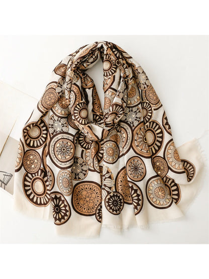 Scarvii - Soft Tone Medallion Pattern Everyday Scarf