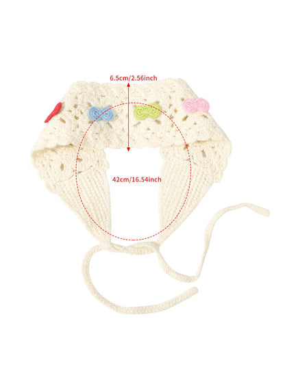 Scarvii Crochet Cherry Detail Tie Hair Scarf
