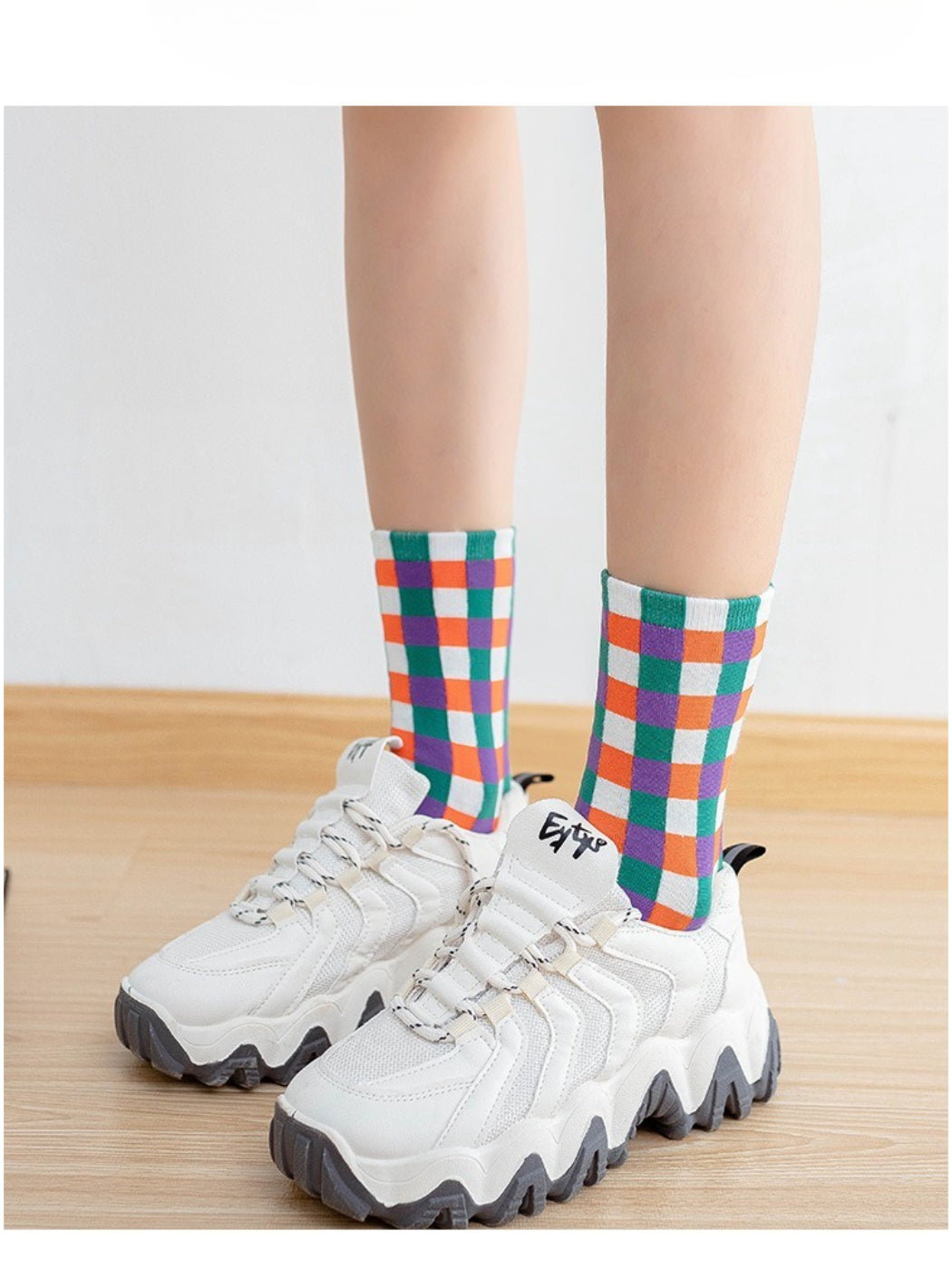 Rufia - Joyful Color Block Crew Socks