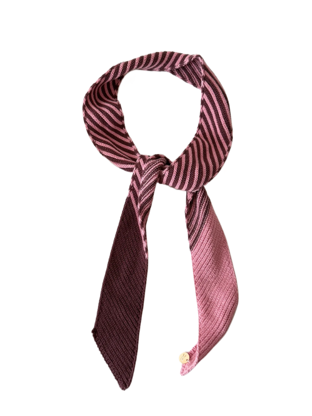 Scarvii - Color Block Diagonal Stripe Knit Skinny Scarf