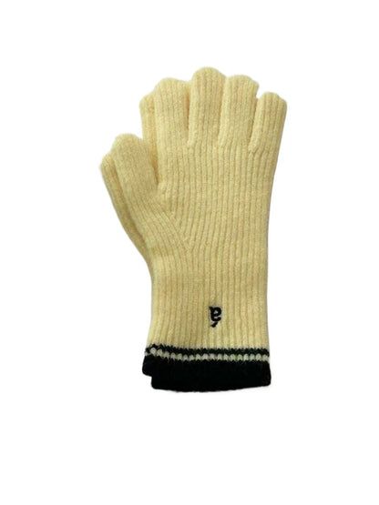 Gloving - Unisex Full-Cover Knitted Gloves with Letter Embroidered