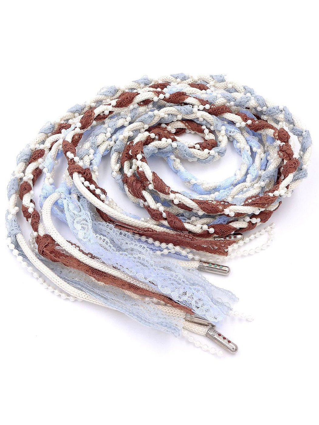 Beco - Woven Wave Lace Detail Waist Belt