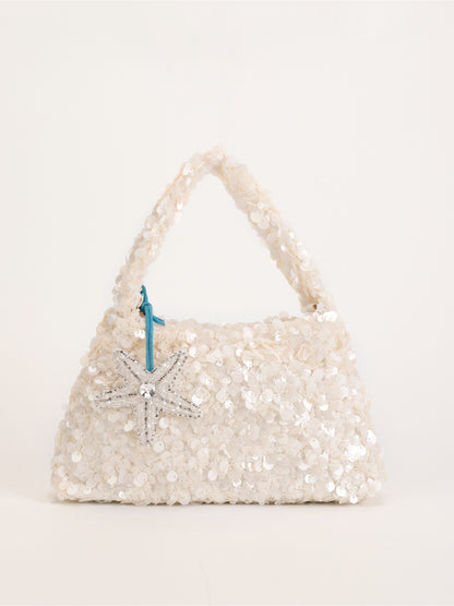 Cosbai handbag open to reveal interior lining and spacious