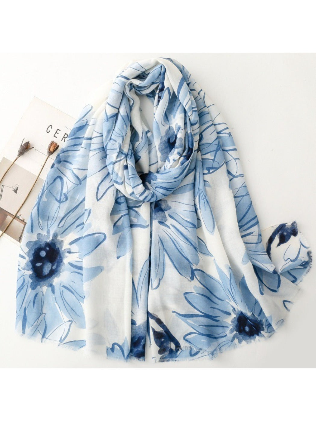 Scarvii - Daisy Print Scarf & Shawl for Women