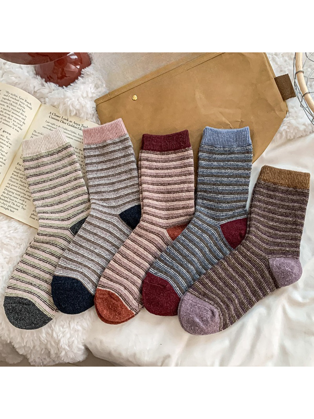 Rufia - Soft Blend Color-Line Crew Socks
