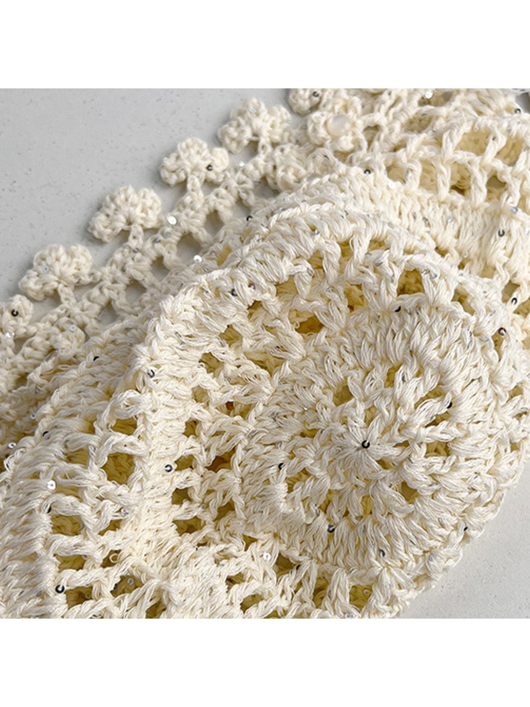 Haila - Bow Detail Hollow Knit Round Hat