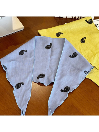 Scarvii - Simple Embroidered Triangle Scarf
