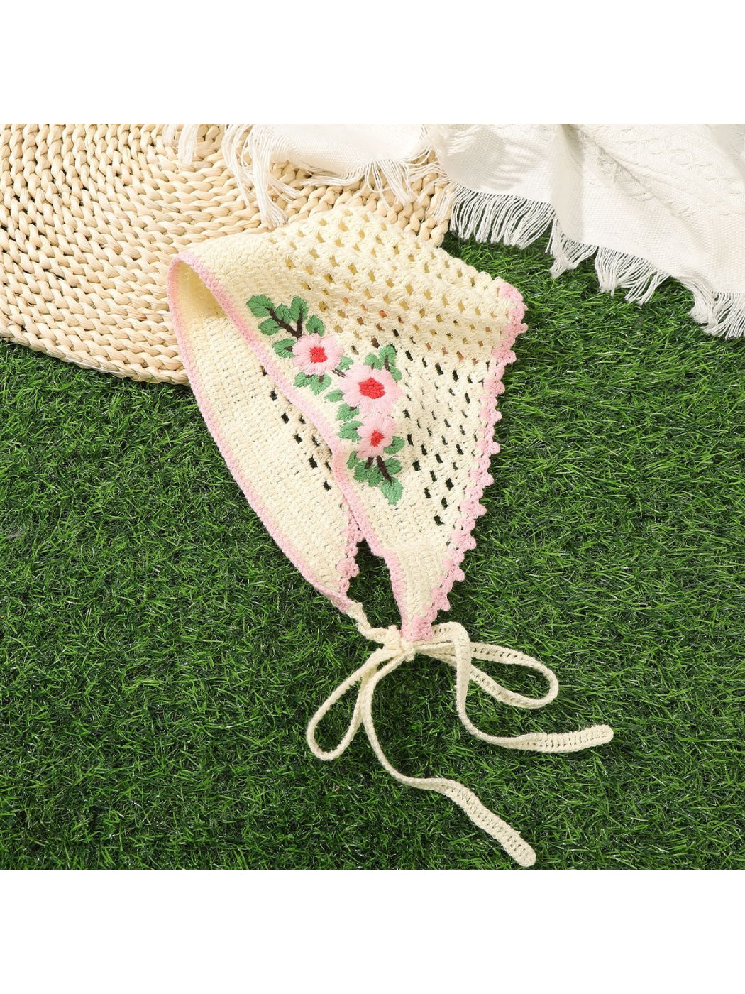 Scarvii Floral Crochet Tie Headband