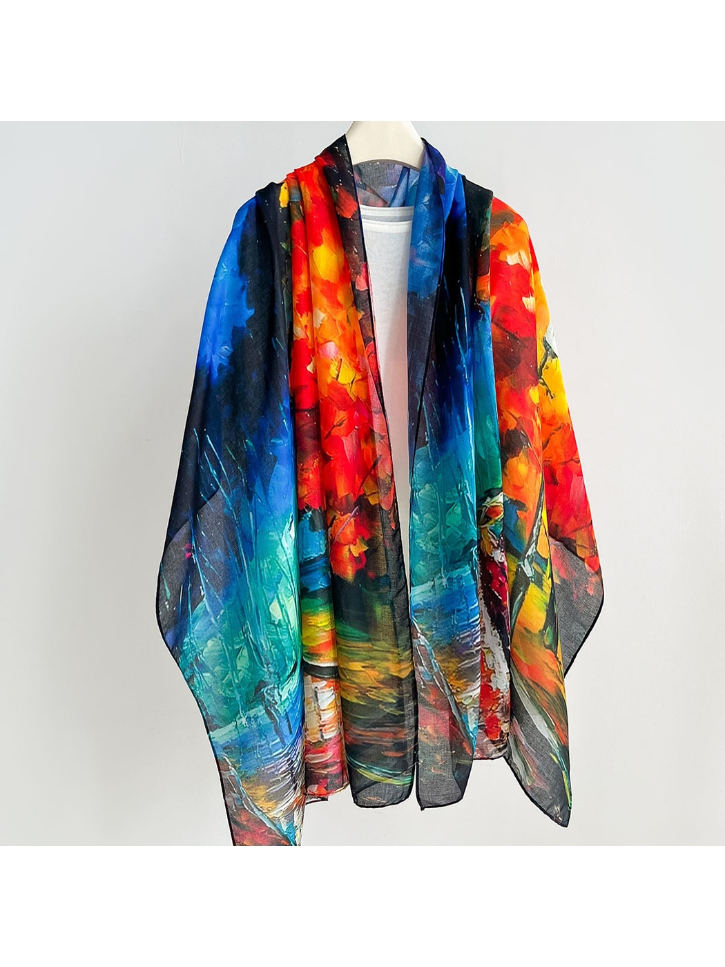 Scarvii - Vibrant Oil-Painting Style Abstract Scarf