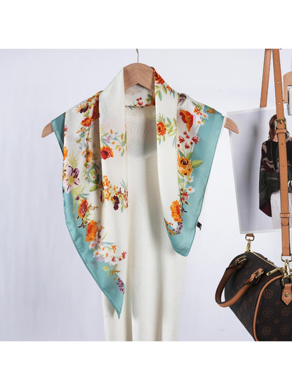 Scarvii - Pastel Garden Floral Square Scarf