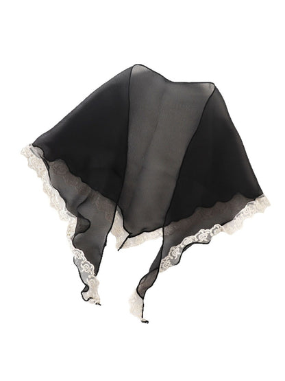 Scarvii - Lace Edge Vintage Style Triangle Bandana