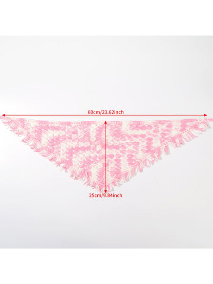 Scarvii Open Knit Fringe Triangle Hair Scarf