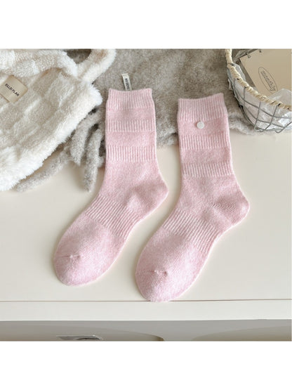 Rufia - Mid-Calf Socks with Shell Buttons