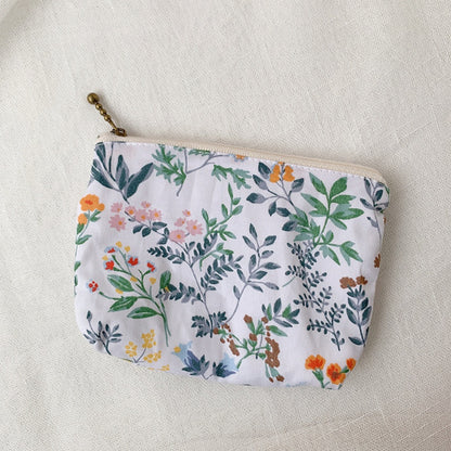 Cosbai canvas printed coin purse with multicolor abstract print on canvas fabric