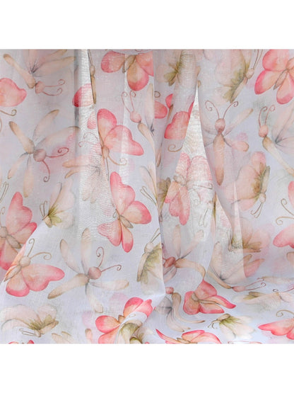 Scarvii - Pink Butterfly Print Scarf