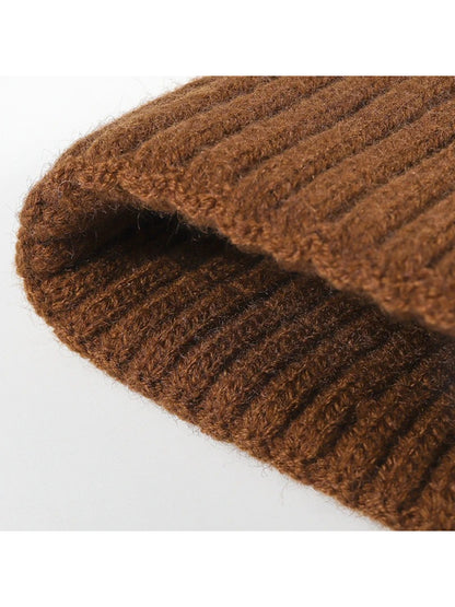 Haila - Chevron Textured Cuffed Knit Beanie