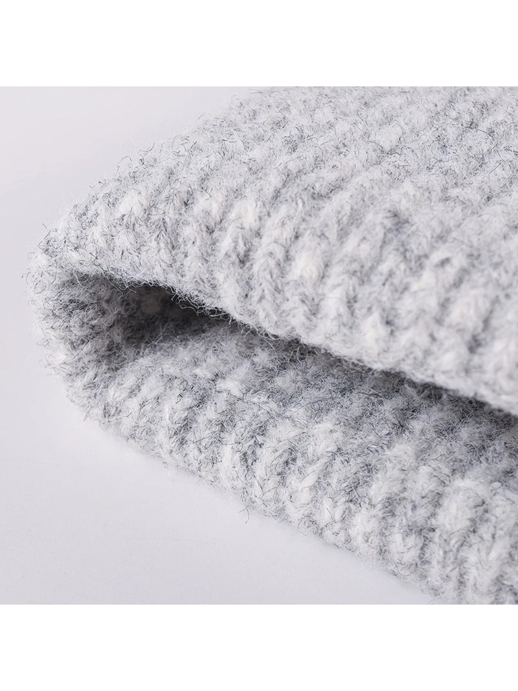 Haila - Fuzzy Ribbed Wide Cuff Knit Beanie