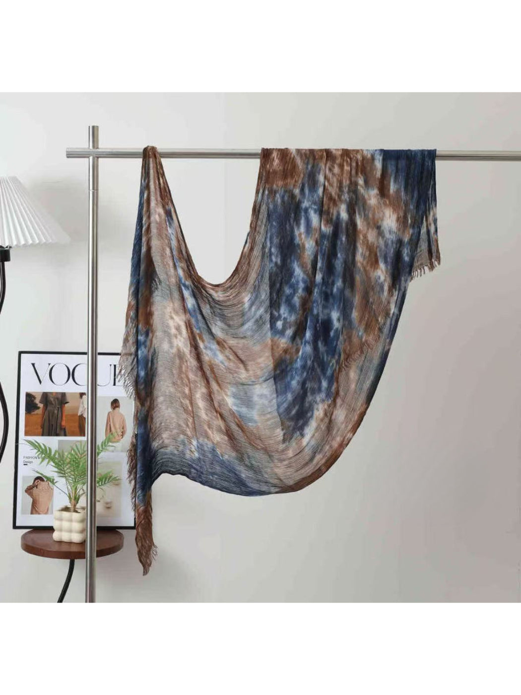 Scarvii - Abstract Mottled Tie-Dye Fringe Scarf