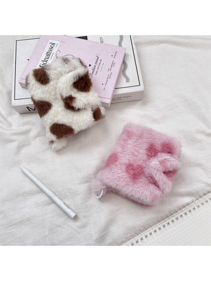 Cosbai - Plush Pattern Mini Pouch Heart