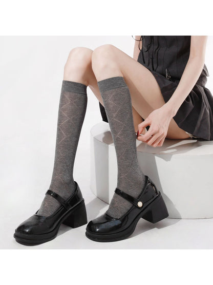 Rufia - Retro Argyle Pattern Fashion Socks