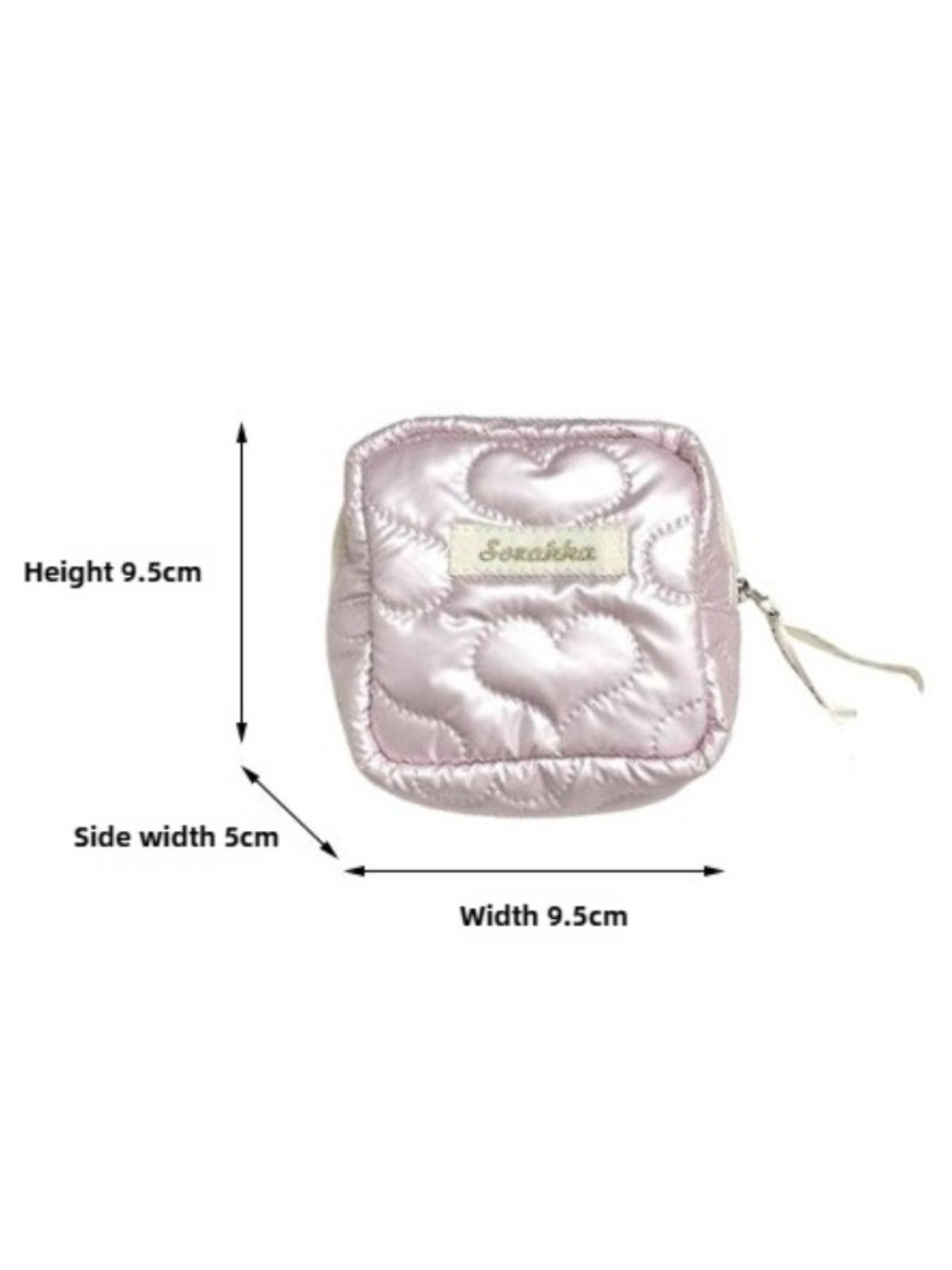 Cosbai - Mini Heart-Patterned Makeup Pouch