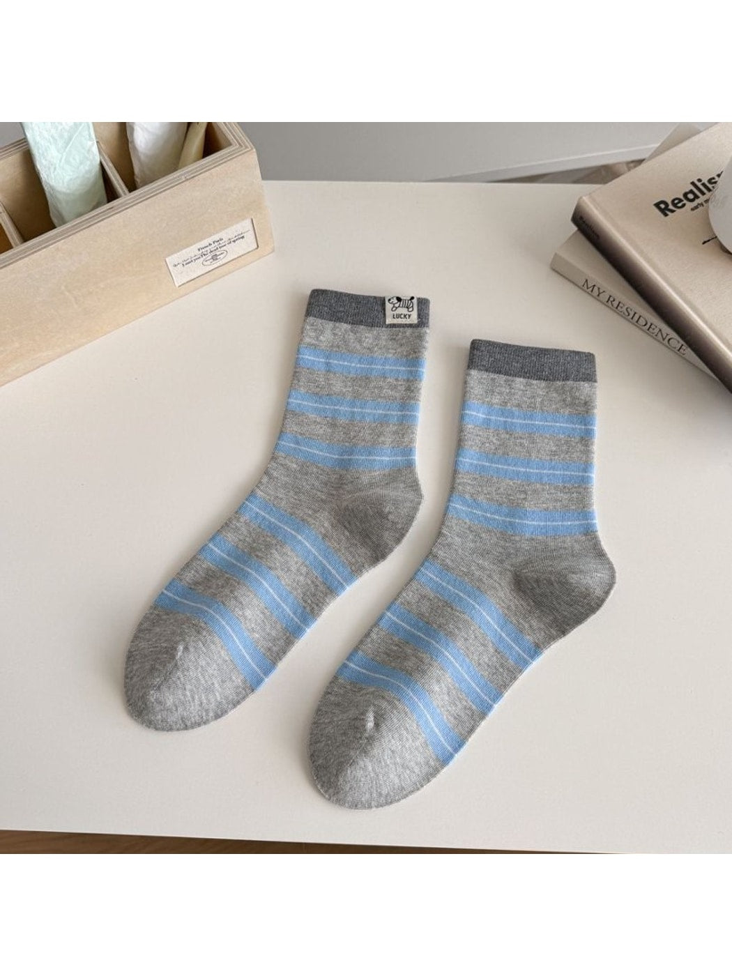 Rufia - Color-Block Striped Casual Women's Crew Socks