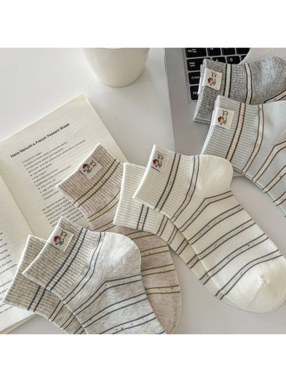 Rufia - Casual Cute Striped Dog Socks