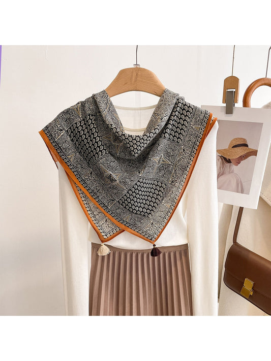 Scarvii - Star Print Retro Elegant Square Scarf