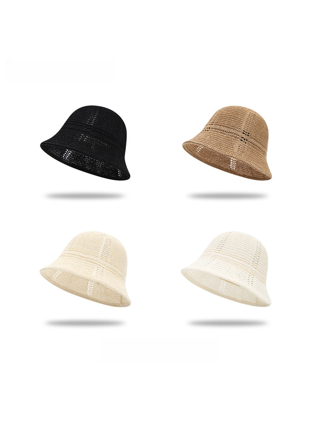 Haila - Round Crown Solid Color Women's Bucket Hat