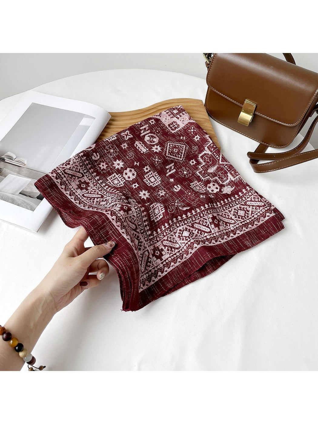 Scarvii - Distressed Faded Texture Square Scarf