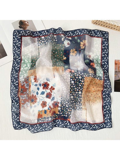 Scarvii - Plant Floral Retro Styling Square Scarf