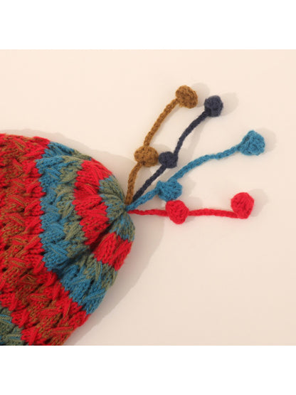 Haila - Multicolor Knit Tassel Earflap Beanie Hat