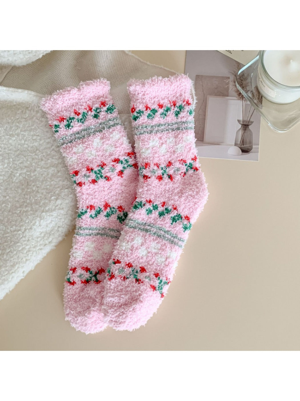 Rufia - Thick Coral Fleece Cozy Winter Socks