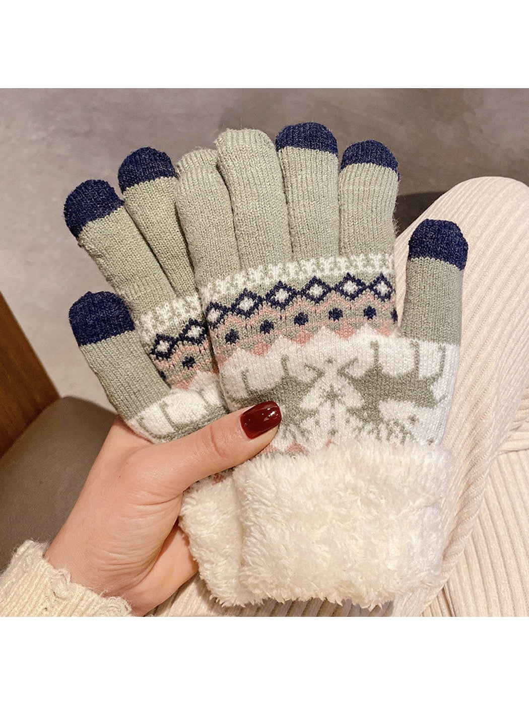 Gloving - Deer Pattern Full Finger Winter Gloves