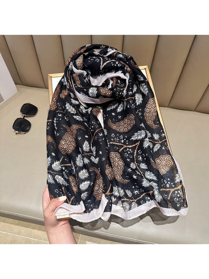 Scarvii - Elegant Plant Patterns Lightweight Wrap Scarf