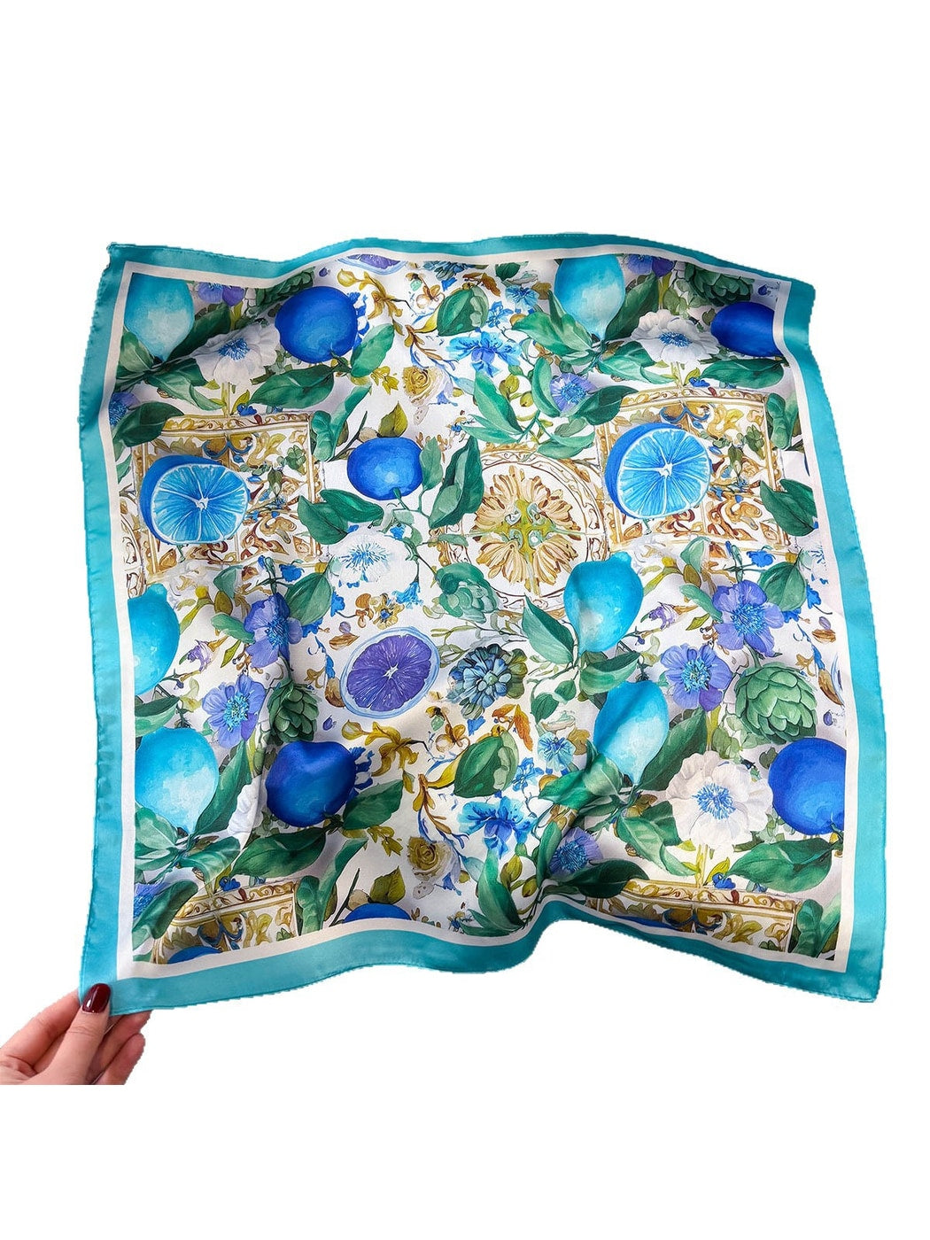 Scarvii Botanical Citrus Print Commuter Square Scarf product image